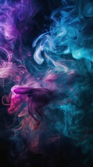 Obraz premium Whimsical Teal Swirling Smoke Dance