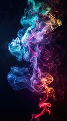 Fototapeta premium Vibrant Swirling Rainbow Smoke Dance captured on Camera