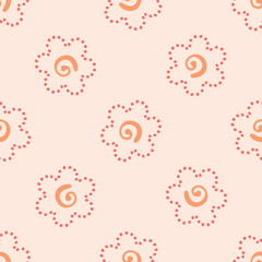 Peach fuzz botanical texture vector background with color of the year two tone linen fabric effect. Soft fresh modern design for all over decor, wallpaper and on trend repeat tile textures. 