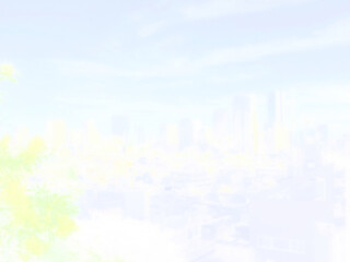 東京の街並み。イラスト風の写真。