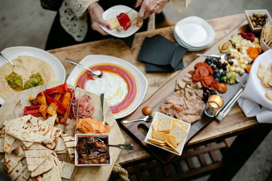 Beautiful Charcuterie Boards at Cocktail Hour of Wedding