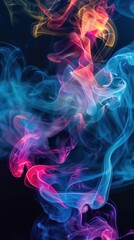 Obraz premium Ethereal Dance: Abstract Smoke Shapes in Vivid Harmony