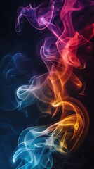 "Neon Dreams: Abstract Smoke Shapes Dance in Vivid Hues"