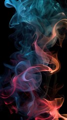 "Ethereal Dance: Abstract Smoke Shapes in Vibrant Colors"