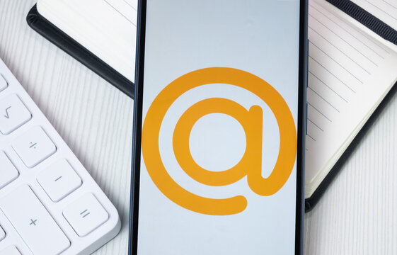 New York, USA - 30 June 2024: Mail.ru Group Logo on Phone Screen, Company Icon