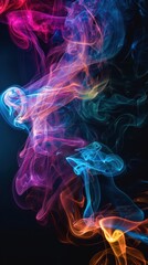 Fototapeta premium Enigmatic Neon Clouds: A Captivating Display of Abstract Smoke