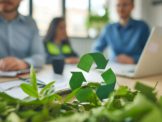 eco friendly business summit, eco-friendly company meeting with business people implementing environmental protection for clean and sustainable future ecology. Trailblazing