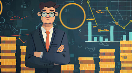 Cover animation for economics and business subject matter