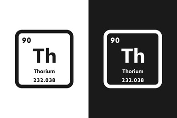 Thorium, Th, chemical periodic element icon. The chemical element of the periodic table. Sign with atomic number. Thorium element © Oleg