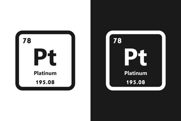 Platinum, Pt, chemical periodic element icon. The chemical element of the periodic table. Sign with atomic number. Platinum element