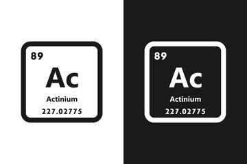 Actinium, Ac, chemical periodic element icon. The chemical element of the periodic table. Sign with atomic number. Actinium element