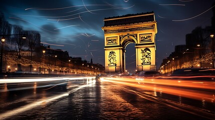 The Arc de Triomphe viewed from the Champs-Élysées