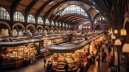 The historic Les Halles market in Lyon