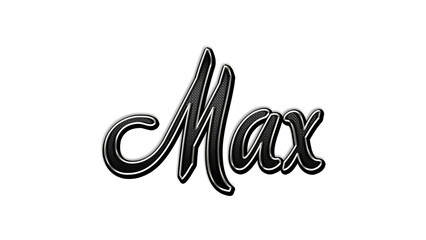 Obraz premium black metal 3d design of name Max on white background.