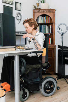 Woman working from home