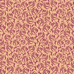 Floral art seamless vector pattern. 