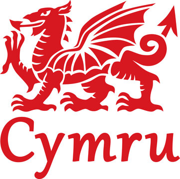 Wales Welsh Red Dragon Ddraig Goch Cymru UK United Kingdom vector silhouette isolated graphic design