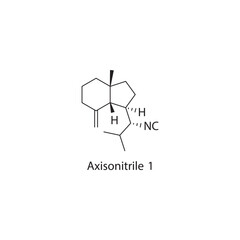 Axisonitrile 1 skeletal structure diagram.marine toxin compound molecule scientific illustration.