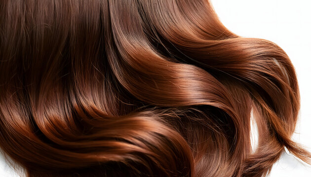  Stylish, flowing strands of reddish-brown hair isolated against a transparent background. Th_1(148)