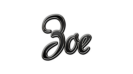 Fototapeta premium black metal 3d design of name Zoe on white background.