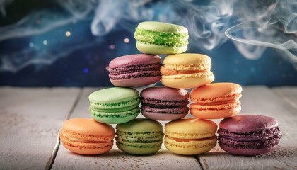 Stack of colorful macarons