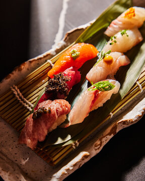 Raw Fish Nigiri Sushi 