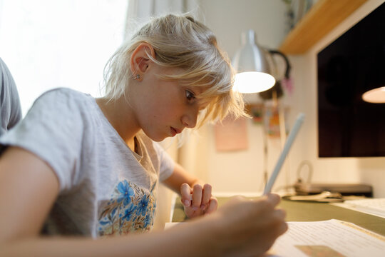 Girl doing homework
