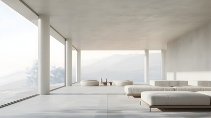 Fototapeta premium Minimalist Architectural Home Design with Functional Interiors and 3D Rendering