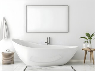 Minimalist Bathroom with Freestanding Bathtub and Clean Elegant Interior Design