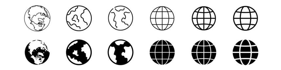Globe icon. Globe icon set