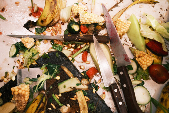 messy and chaotic kitchen