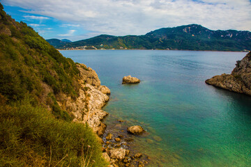 Porto Timoni peninsula near Afionas village, Paleokastritsa region, popular greek island of Greece - Corfu (Kerkyra) , Europe