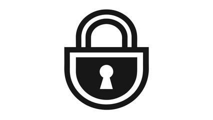 Basic Lock Symbol in Black and White