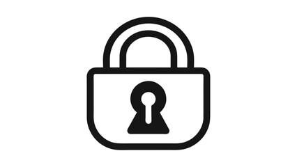 Basic Lock Symbol in Black and White