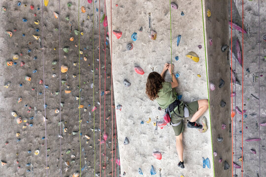 Rock Climber in Gym