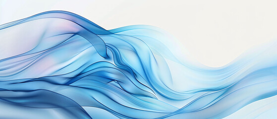 Abstract design with elegant blue and white flowing waves, creating a smooth and serene visual effect with soft transitions.
