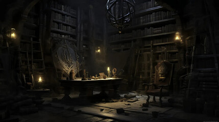 Wizards' Library: Enchanted Tomes Awaiting Discovery Fantasy  wallpaper