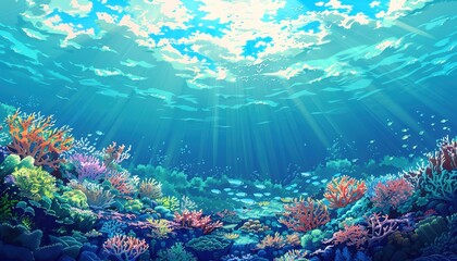 Naklejka premium Coral Reef's landscape