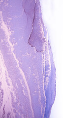 A close-up of a purple and white ink swirl