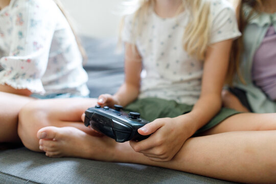 Kids playing a play video games