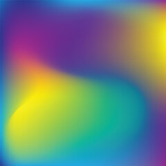 Abstract blurred gradient mesh background. Colorful smooth banner template. Holographic Texture. Metal Gasoline Brochure. Purple Pop Background. Neon Poster. Hologram Gradient. 