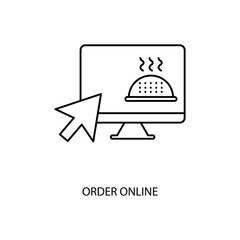 Fototapeta premium order online concept line icon. Simple element illustration. order online concept outline symbol design.