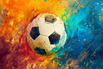 Fototapeta premium soccer ball colorful abstract art