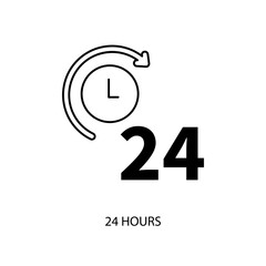 24 hours concept line icon. Simple element illustration. 24 hours concept outline symbol design.