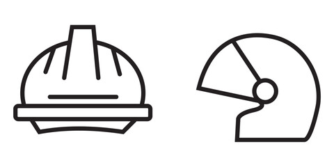 Helmet icon vector isolated on white background. Motorcycle helmets. Racing helmet. construction helmet icon. Safety helmet