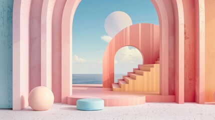 Intersectionality flat design front view theme inclusion 3D render colored pastel