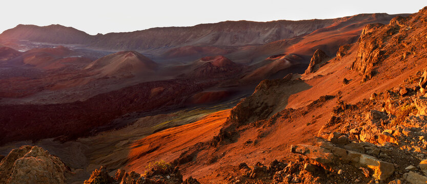 Looking inside the crater at Haleakalā on Maui