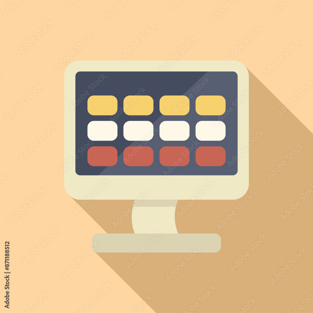 Poster spreadsheet software displaying data on a desktop computer screen, concept of finance and accounting