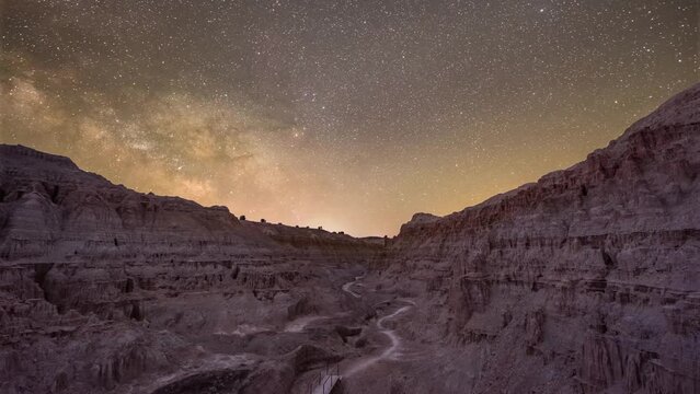 Milky Way Galaxy over Cathedral Gorge in Panaca Nevada 