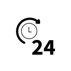 24 hours concept line icon. Simple element illustration. 24 hours concept outline symbol design.